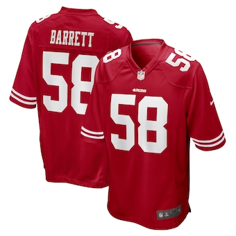 mens nike alex barrett scarlet san francisco 49ers game jers